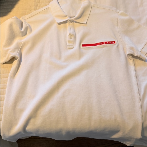Prada Other - Prada White Polo Shirt with Red Accent